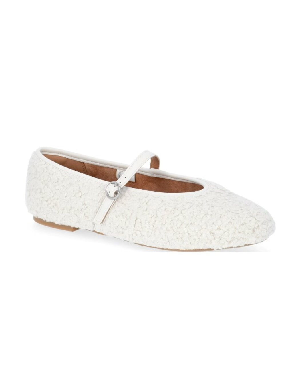 No Boundaries Women's Faux Shearling Mary Jane Flats